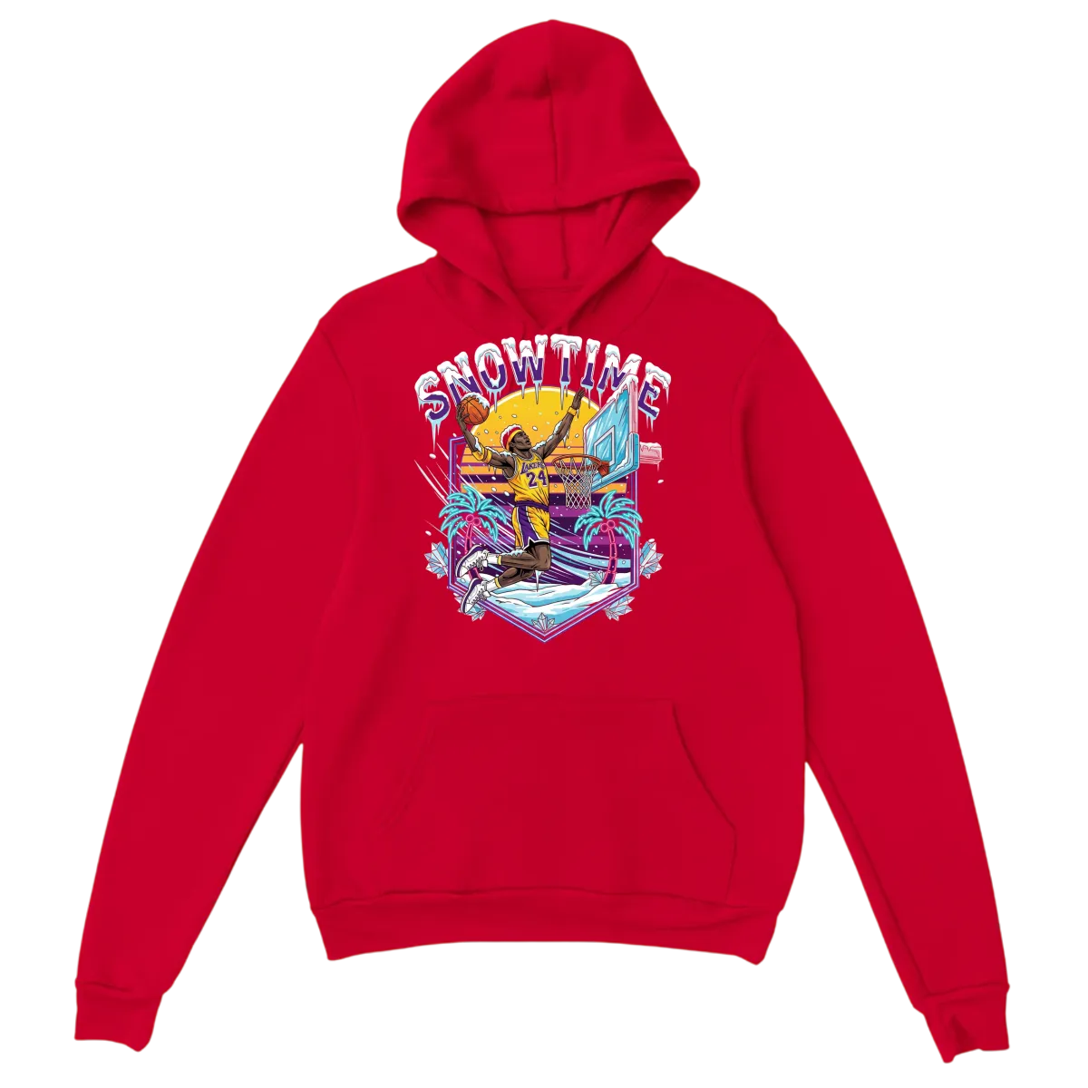 Snowtime Lakers Retro Basketball Hoodie - White Hoodies (ZeitZwag Streetwear)