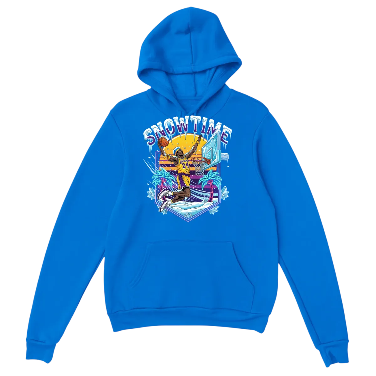 Snowtime Lakers Retro Basketball Hoodie White Hoodies Photo 5