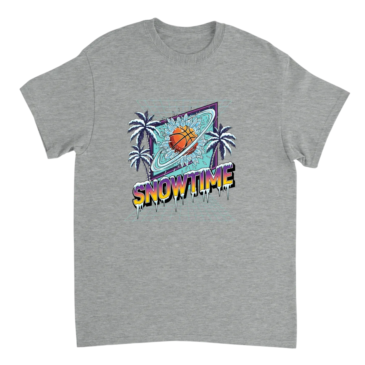 Snowtime Lakers Retro Basketball Tee Black T-Shirts Photo 3