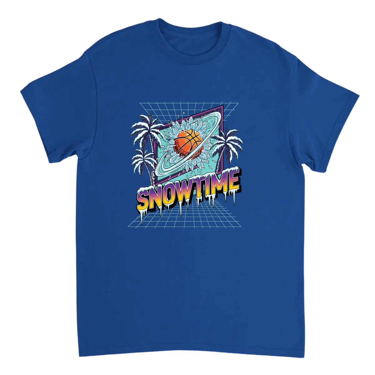 Snowtime Lakers Retro Basketball Tee Black T-Shirts Photo 4