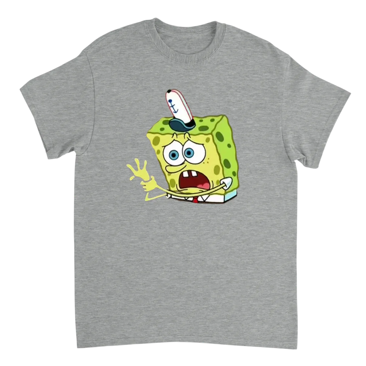SpongeBob Burned T-Shirt T-Shirts - Grey