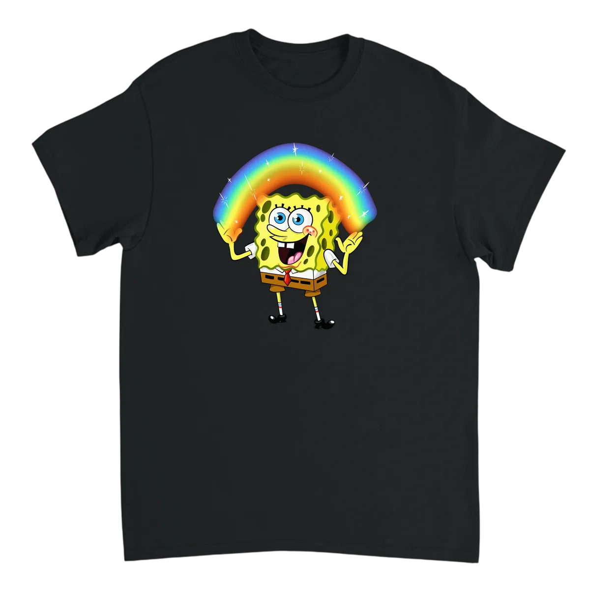 SpongeBob Rainbow T-Shirt Black T-Shirts Photo 2