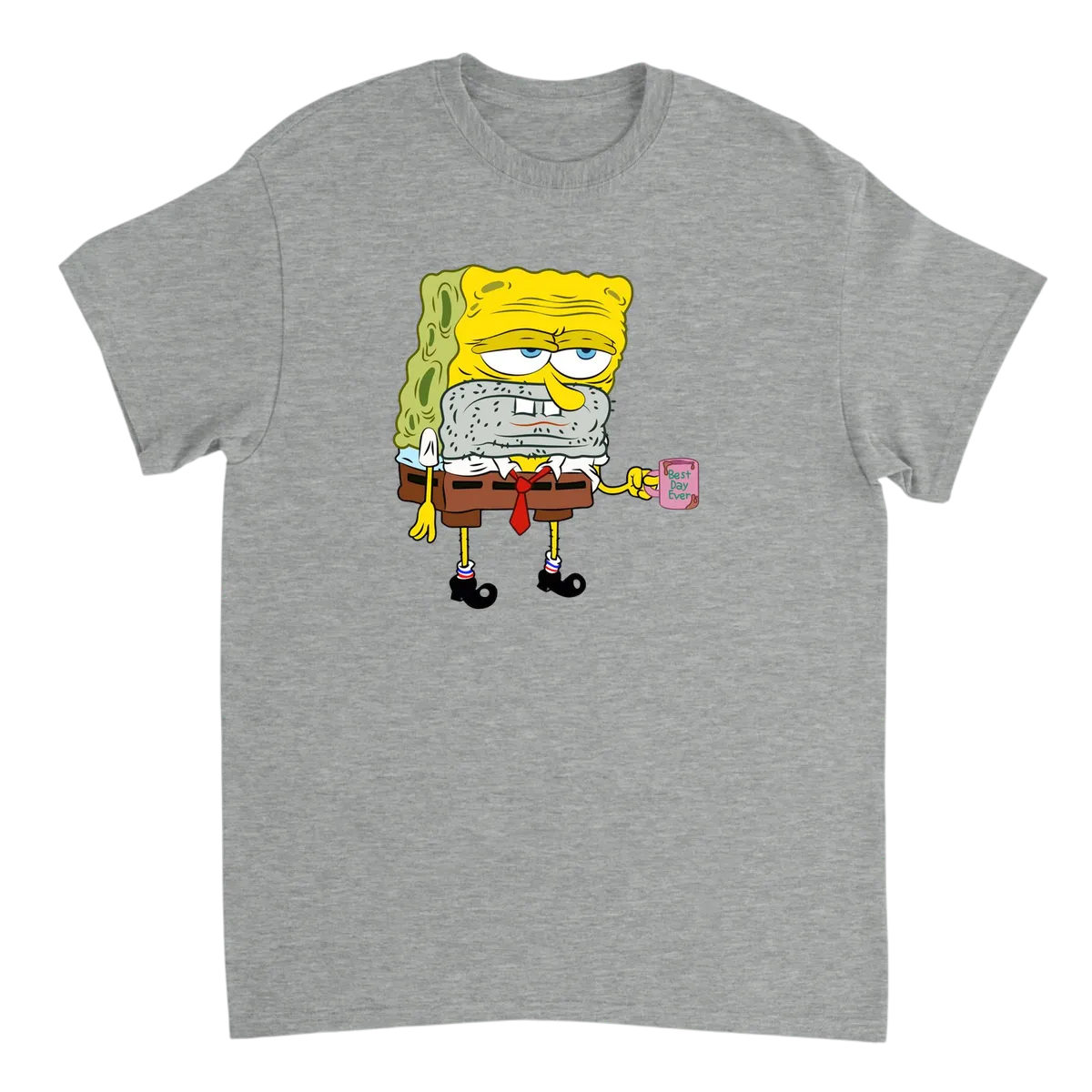 SpongeBob Tired T-Shirt T-Shirts - Grey