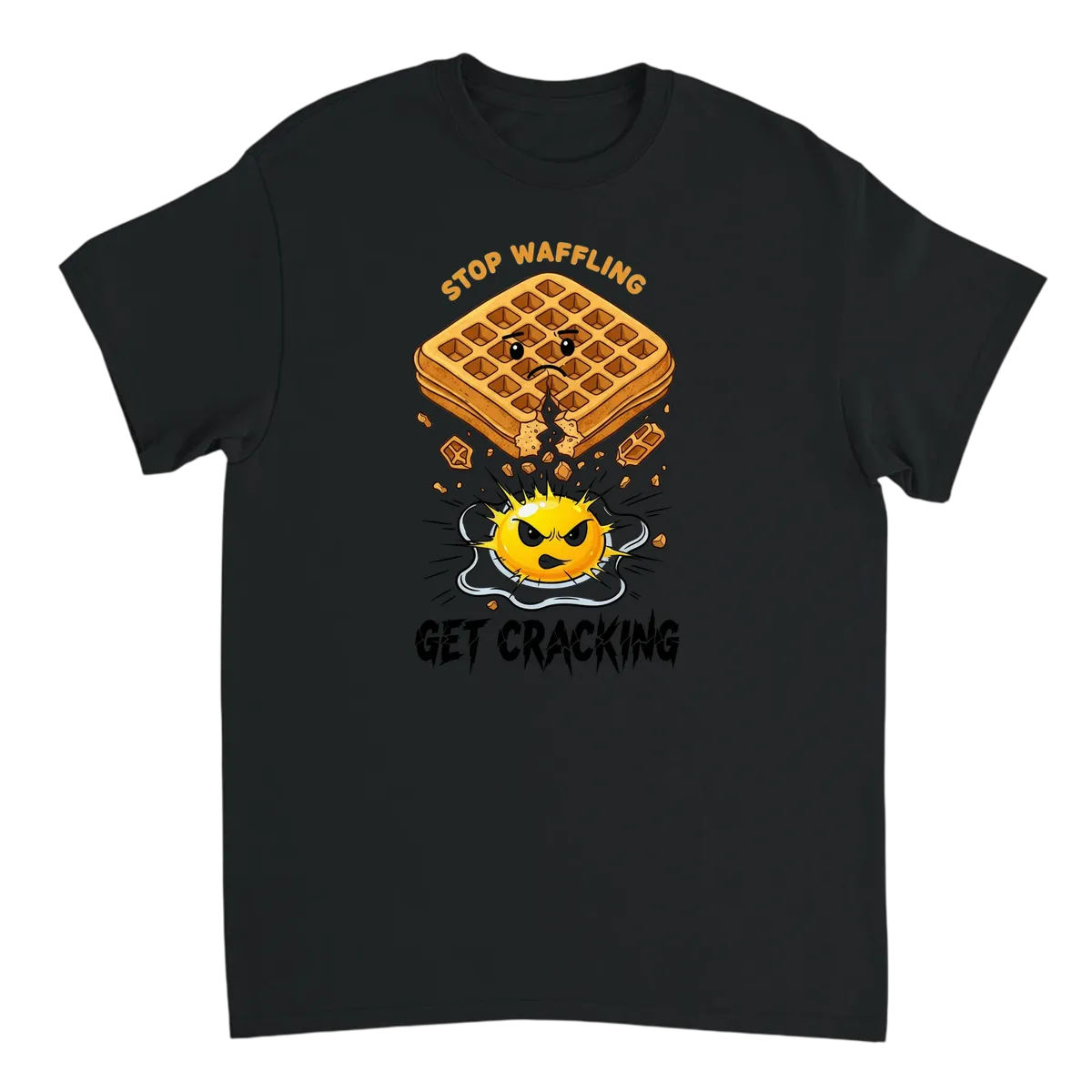Stop Waffling, Get Cracking Meme Tee White T-Shirts Photo 3