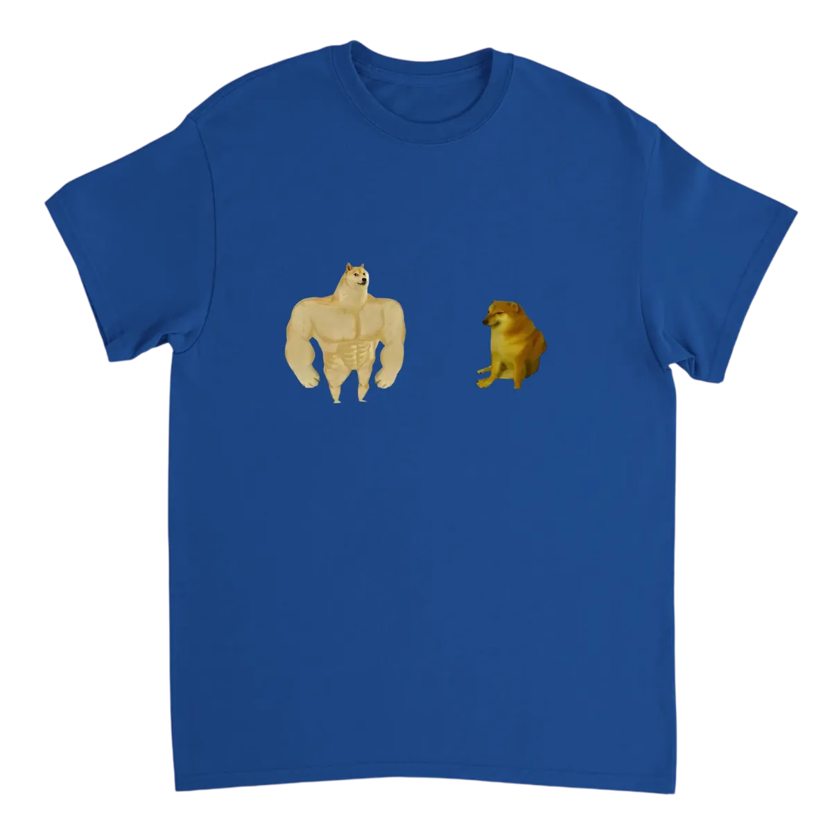 Strong Dog vs. Small Dog Meme Tee Royal T-Shirts Photo 2