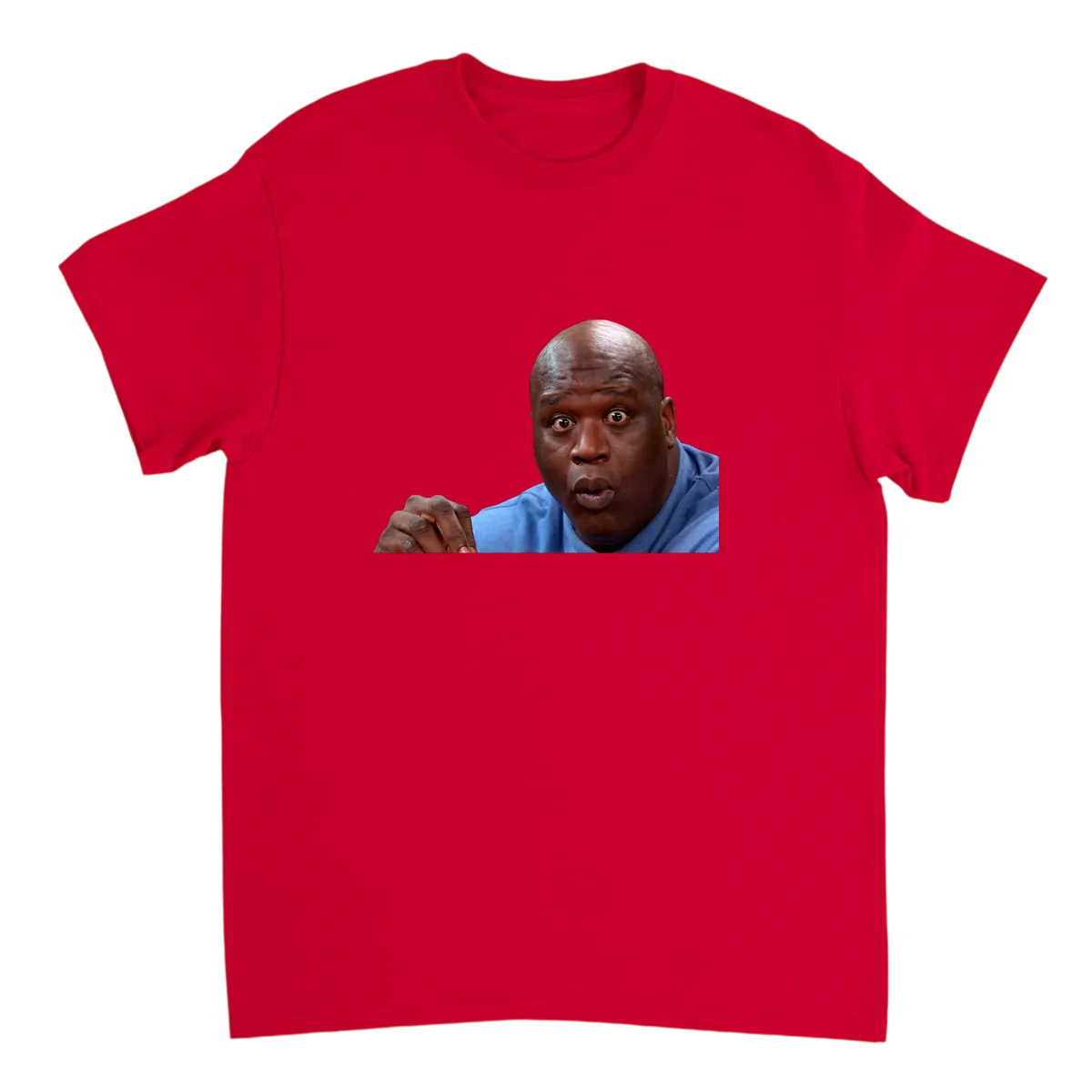 Surprised Shaq Meme Tee - Get Shaq-Faced! Red T-Shirts Photo 2