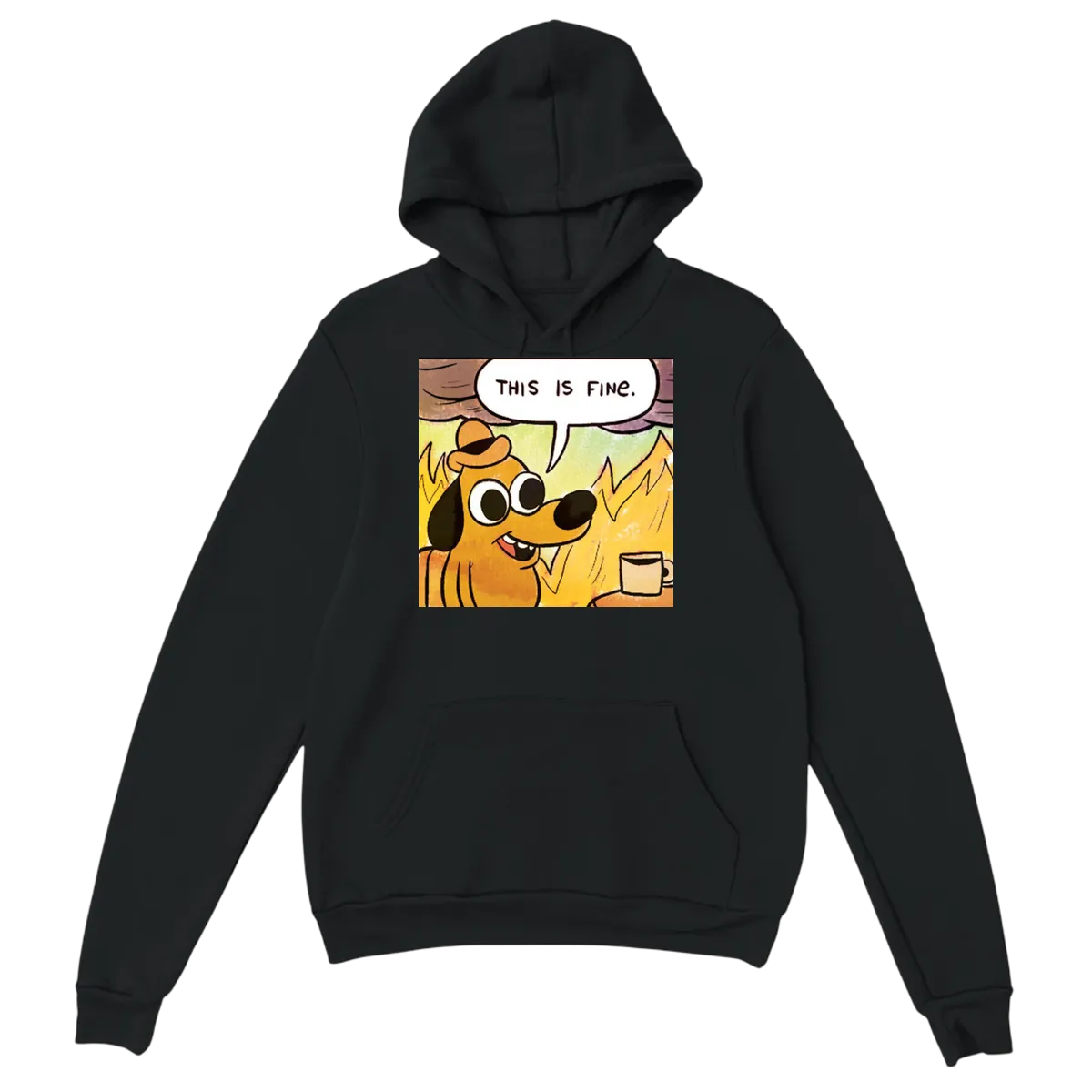 "This is Fine" Dog Meme Hoodie | Flames 🔥