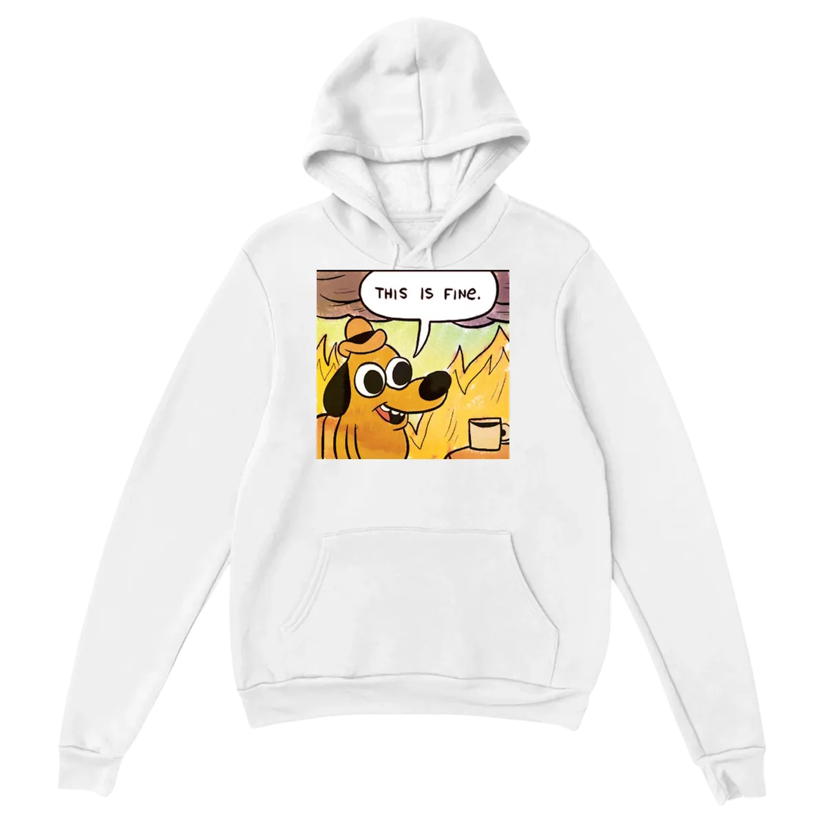 "This is Fine" Dog Meme Hoodie | Flames 🔥