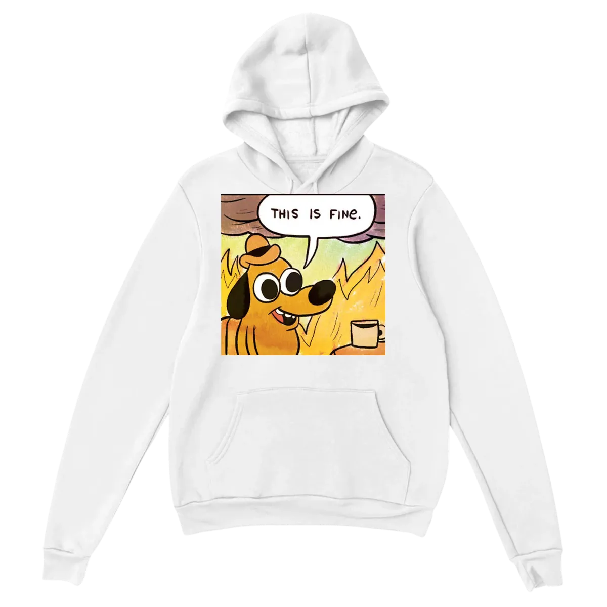 "This is Fine" Dog Meme Hoodie | Flames 🔥