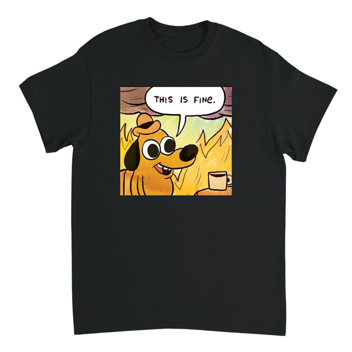 This is Fine Dog Tee - Meme Collection T-Shirts - Black