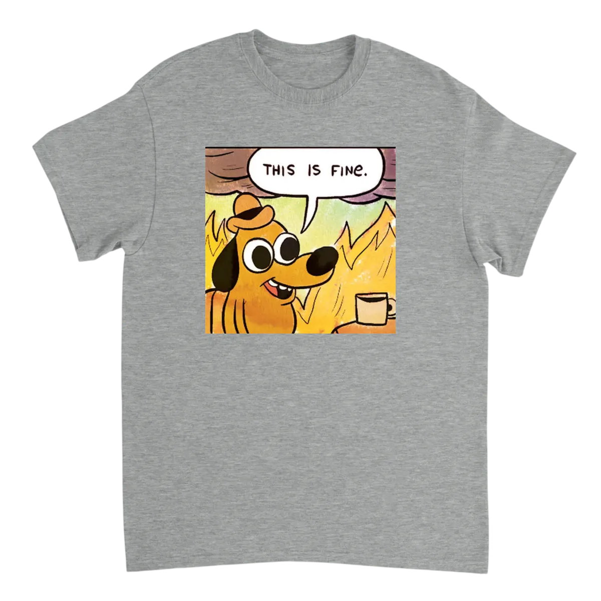 This is Fine Dog Tee - Meme Collection T-Shirts - Grey
