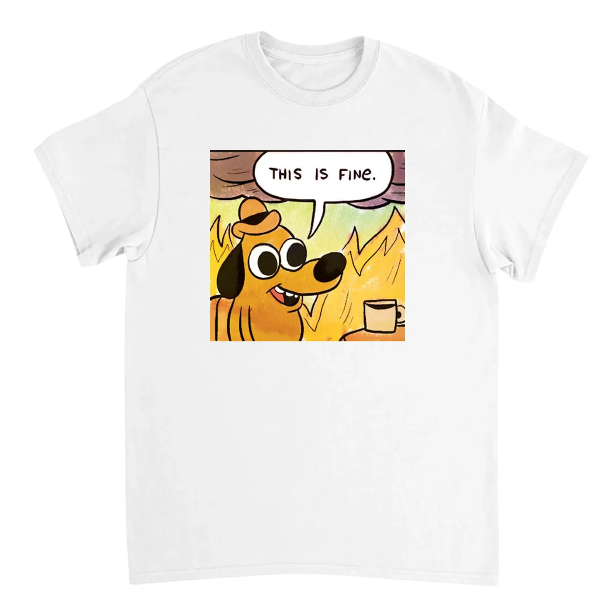 This is Fine Dog Tee - Meme Collection White T-Shirts Photo 2