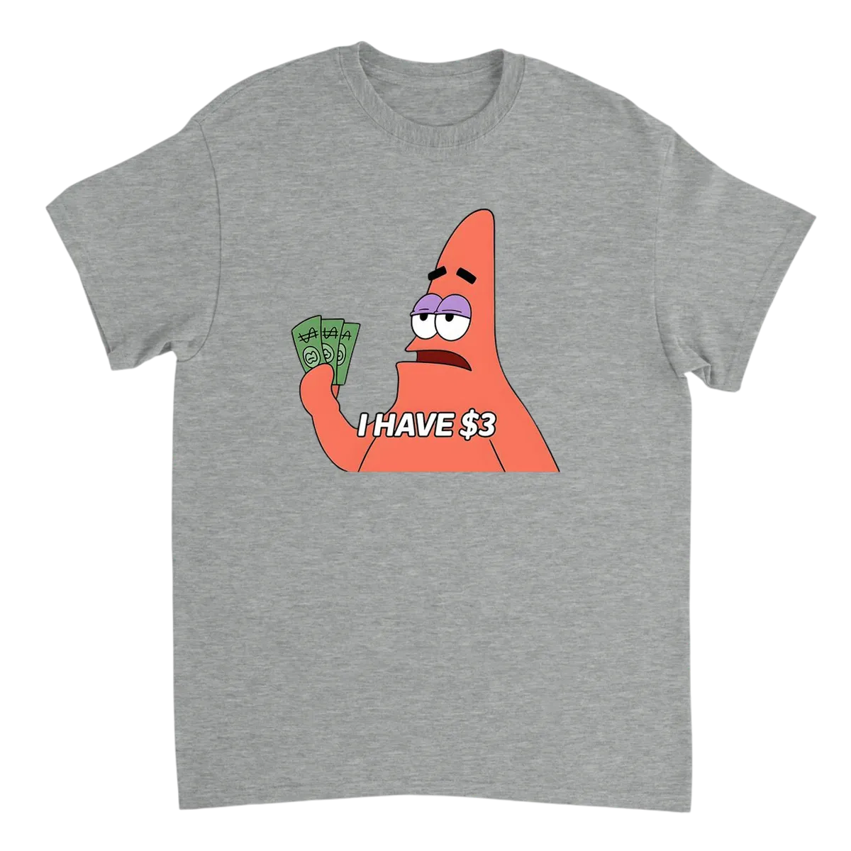 Three Dollars Life | Meme Tee Black T-Shirts Photo 3