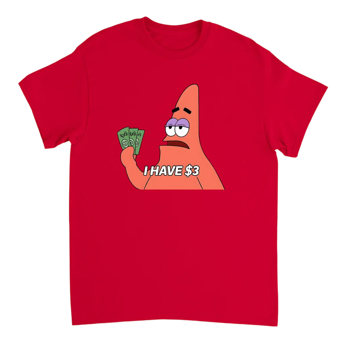 Three Dollars Life | Meme Tee Black T-Shirts Photo 4