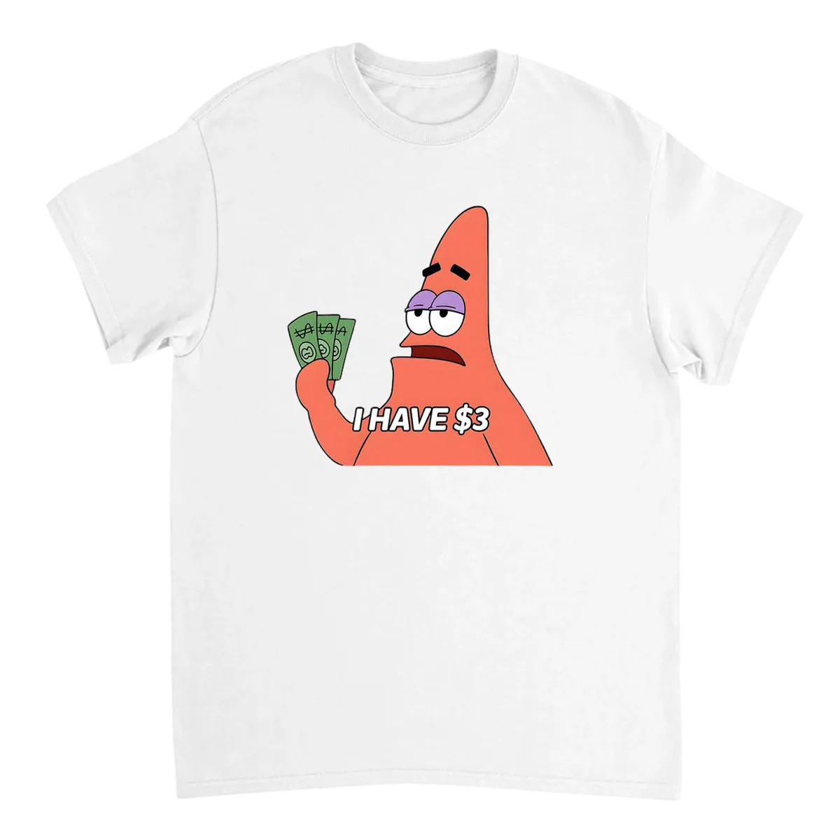 Three Dollars Life | Meme Tee Black T-Shirts Photo 5