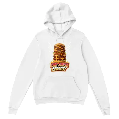 Big Arch Energy Funny Burger Hoodie Hoodies - White