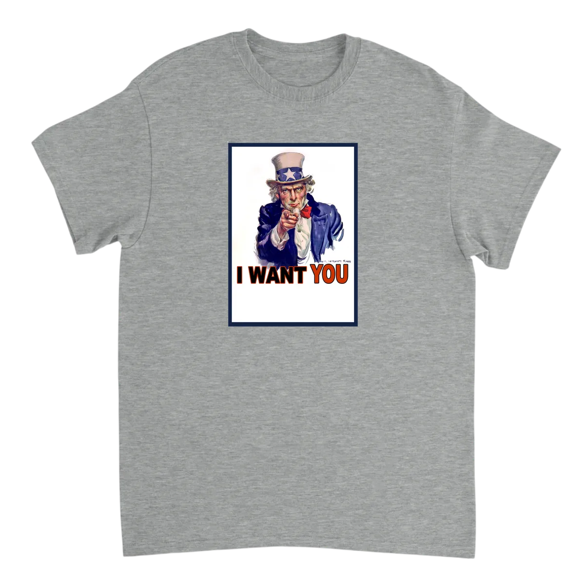 Uncle Sam I Want You T-Shirt T-Shirts - Grey