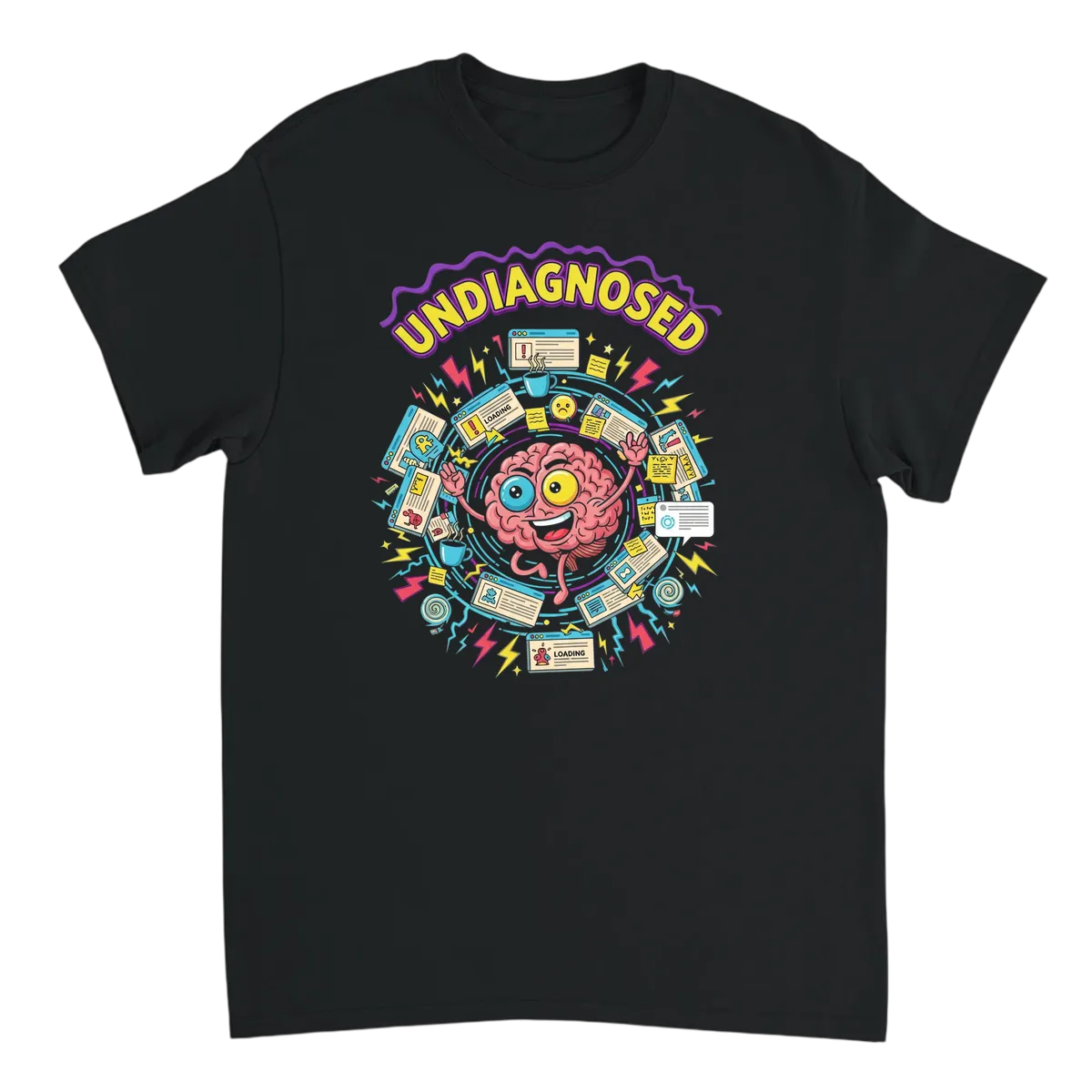 Undiagnosed Funny Chaotic Energy Tee White T-Shirts Photo 2