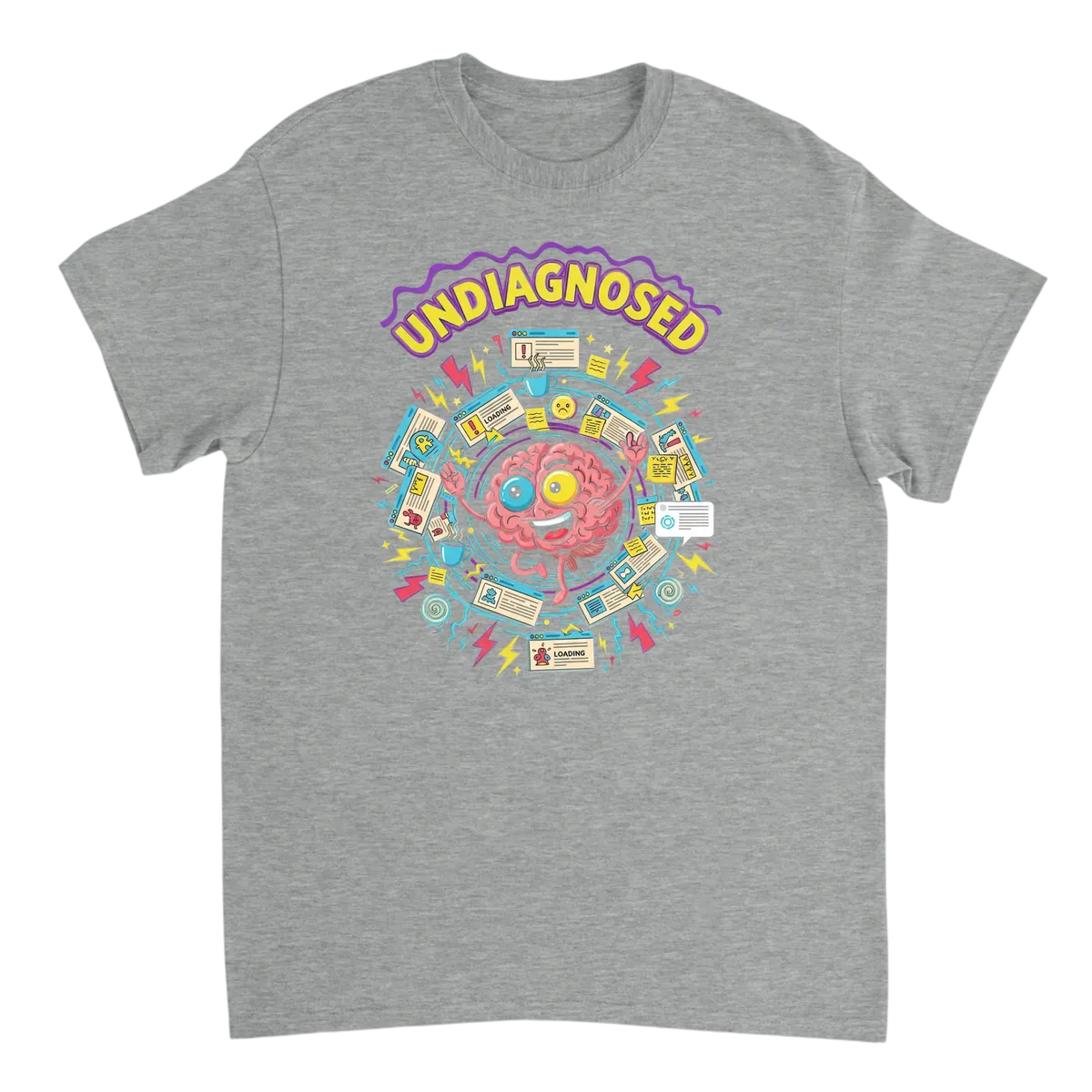 Undiagnosed Funny Chaotic Energy Tee White T-Shirts Photo 3