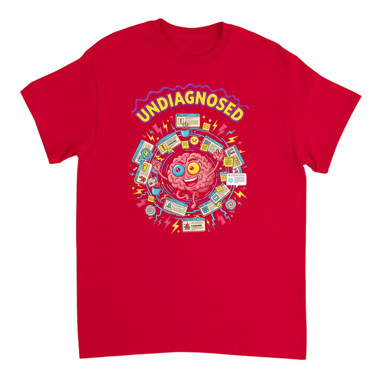Undiagnosed Funny Chaotic Energy Tee White T-Shirts Photo 4