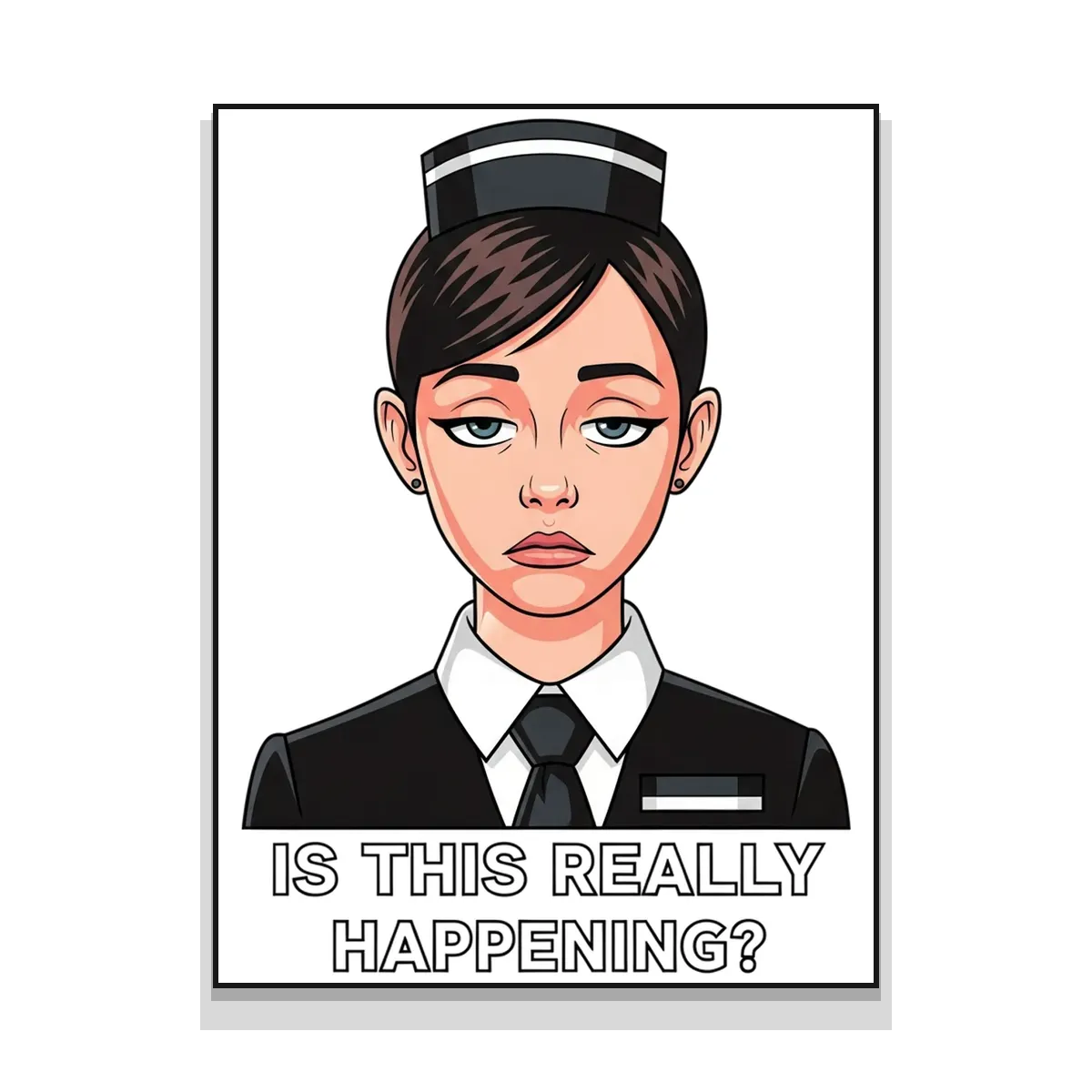 Viral Usher Girl Deadpan Meme Poster Posters - Standard