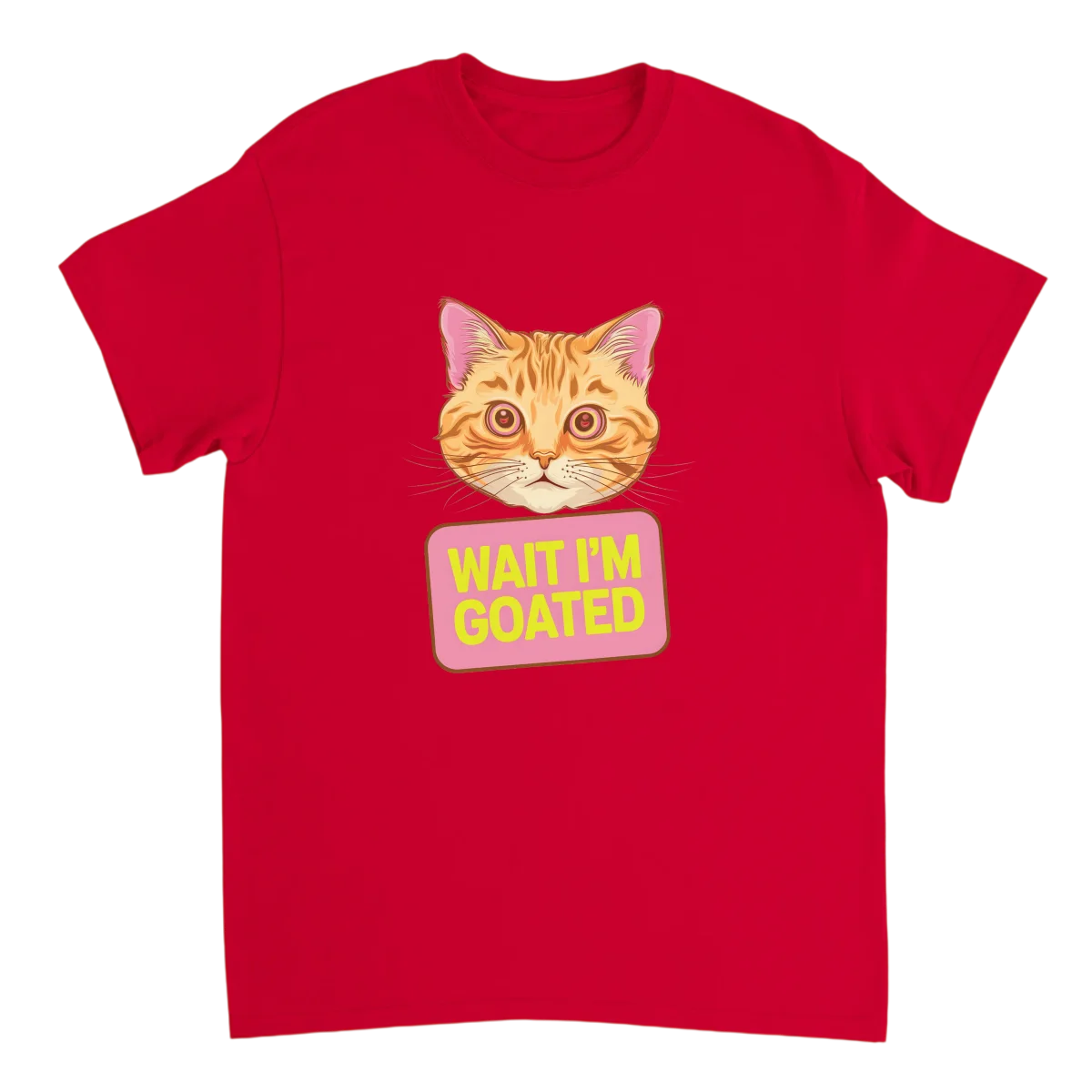 Wait I'm Goated Funny Cat Meme T-Shirt White T-Shirts Photo 4