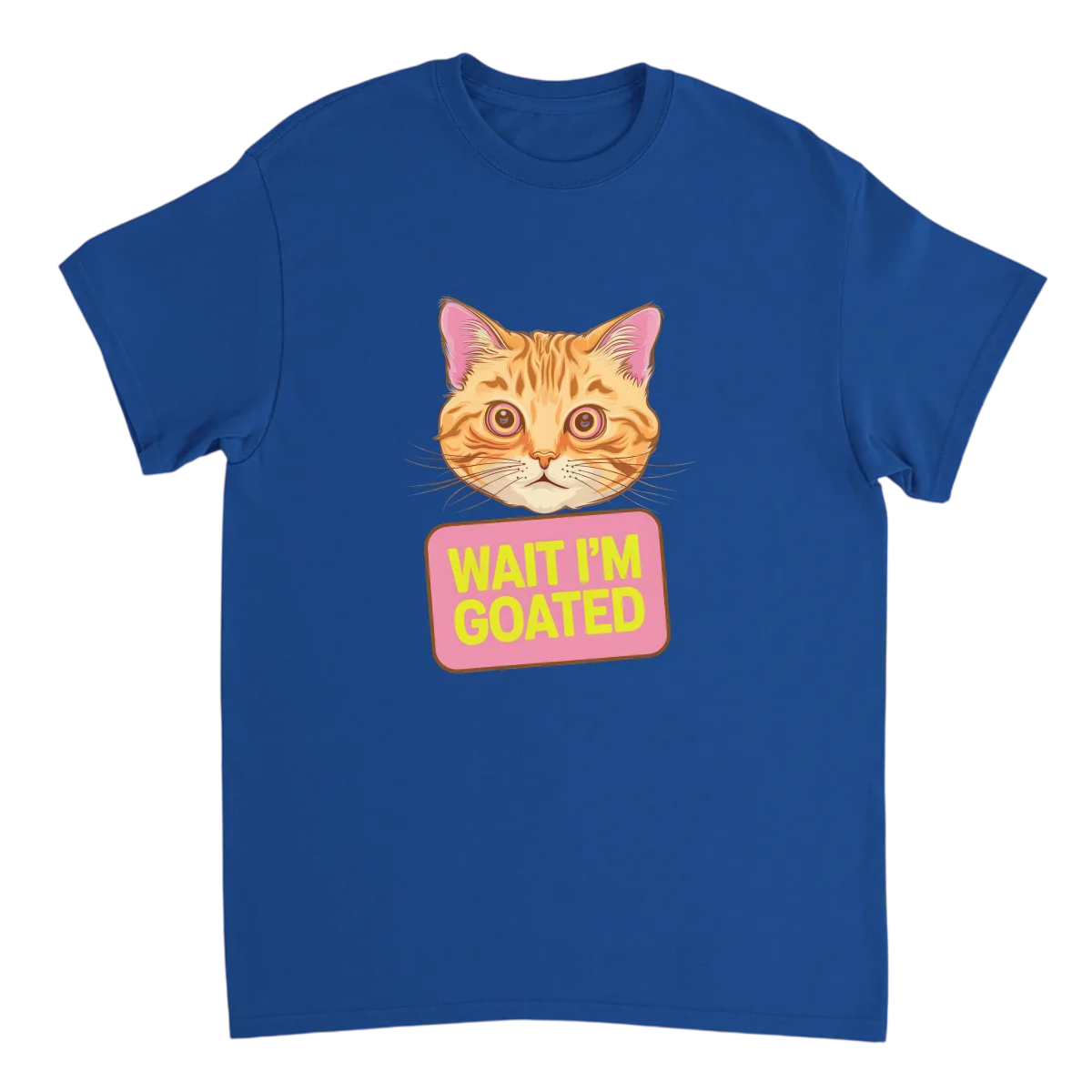 Wait I'm Goated Funny Cat Meme T-Shirt White T-Shirts Photo 5