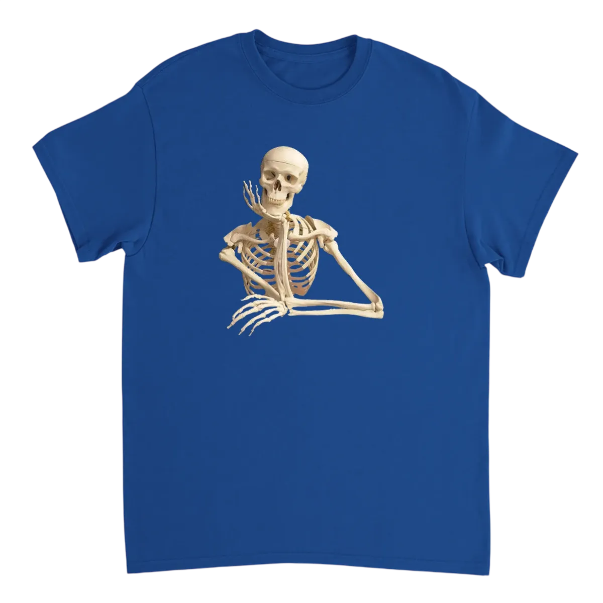 Waiting Skeleton T-Shirt White T-Shirts Photo 5