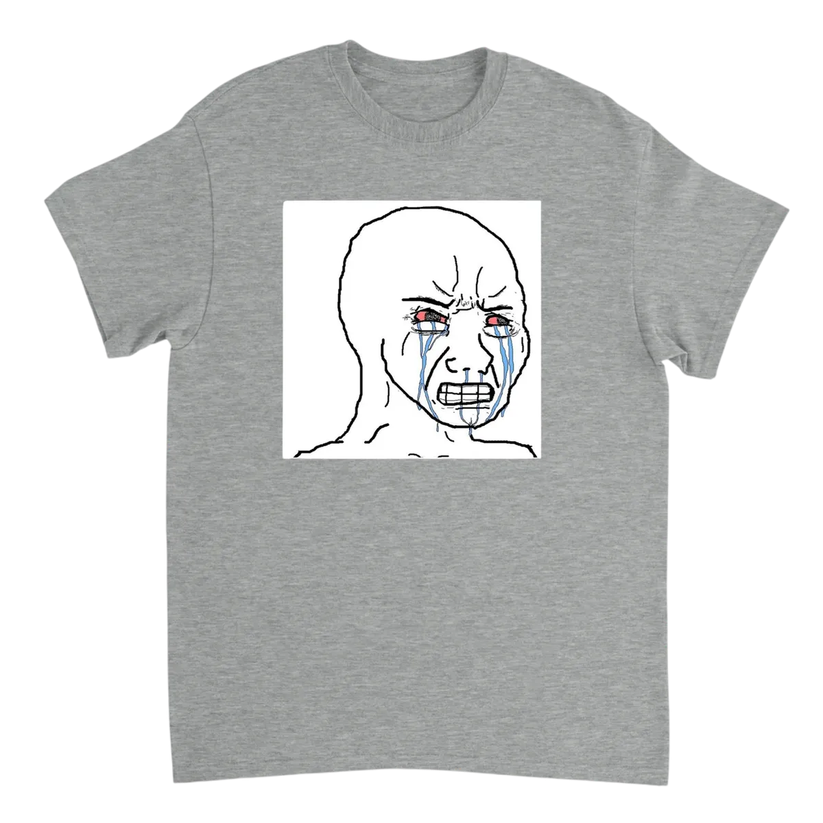Wojak Crying T-Shirt Black T-Shirts Photo 3