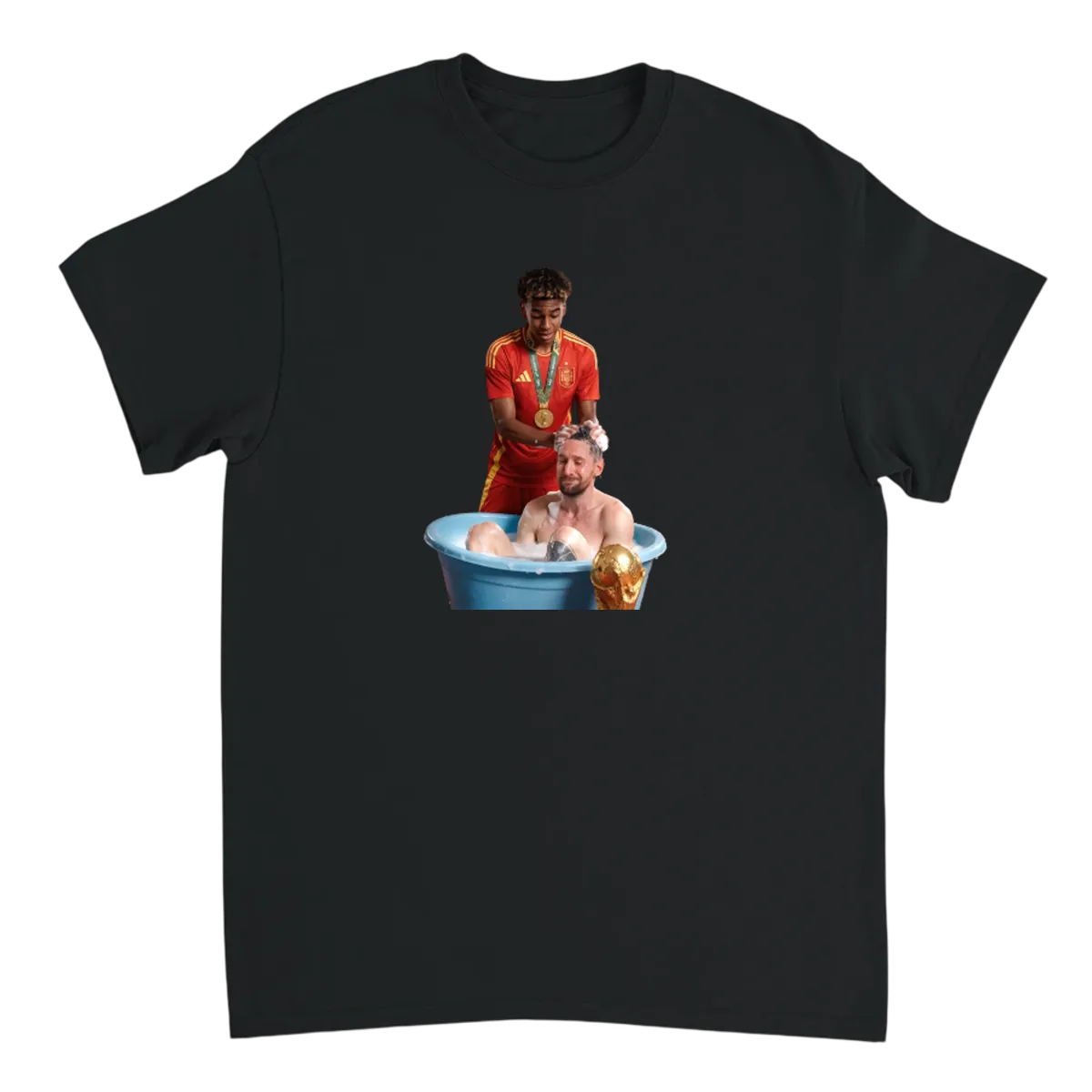 Yamal Washes Messi - GOAT-Washing Tee T-Shirts - Black