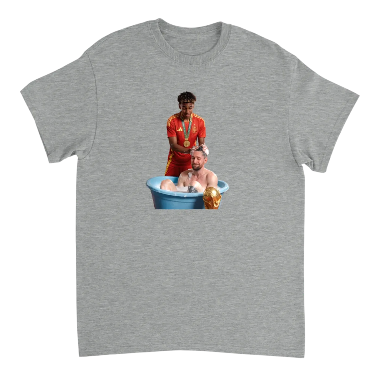 Yamal Washes Messi - GOAT-Washing Tee White T-Shirts Photo 4