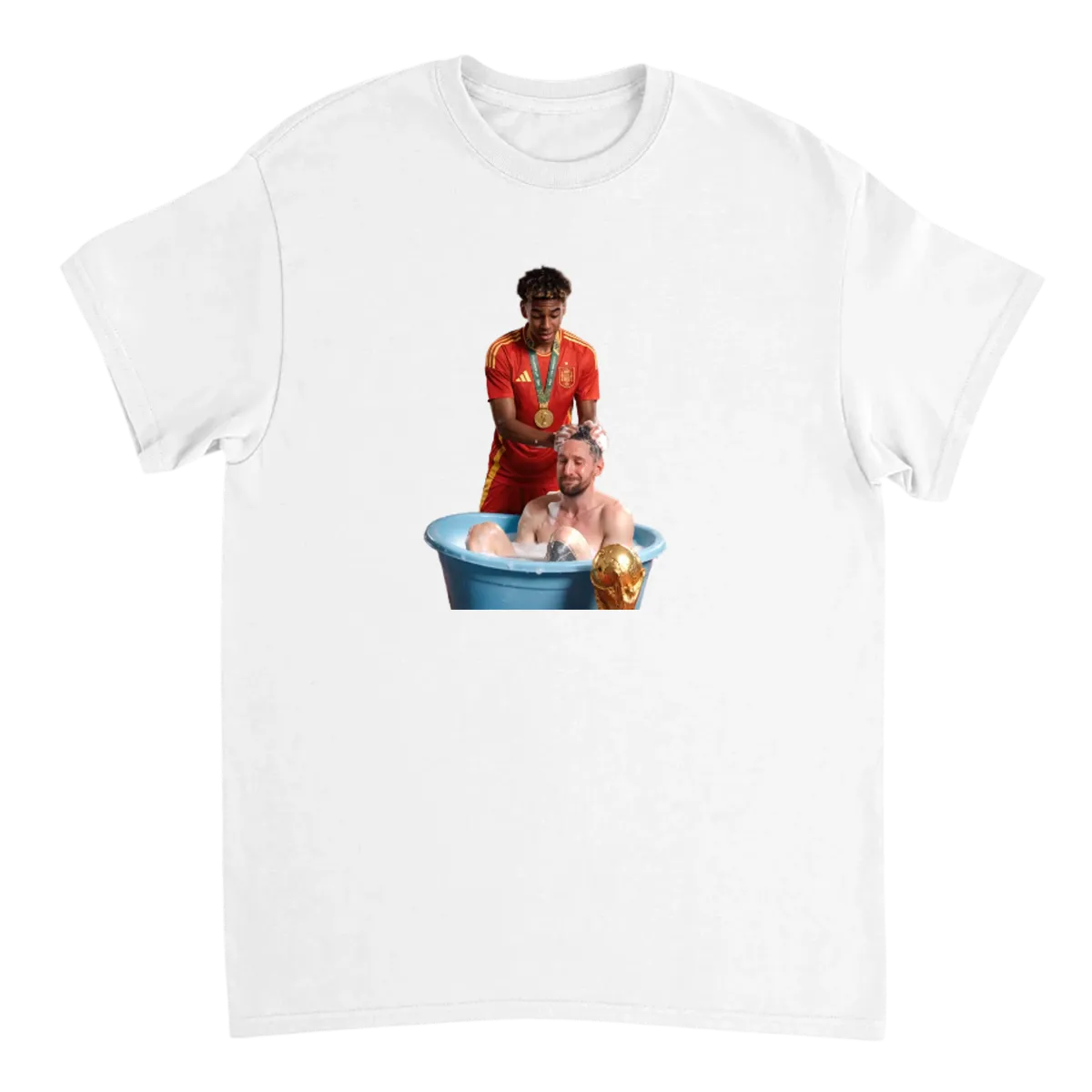 Yamal Washes Messi - GOAT-Washing Tee T-Shirts - White