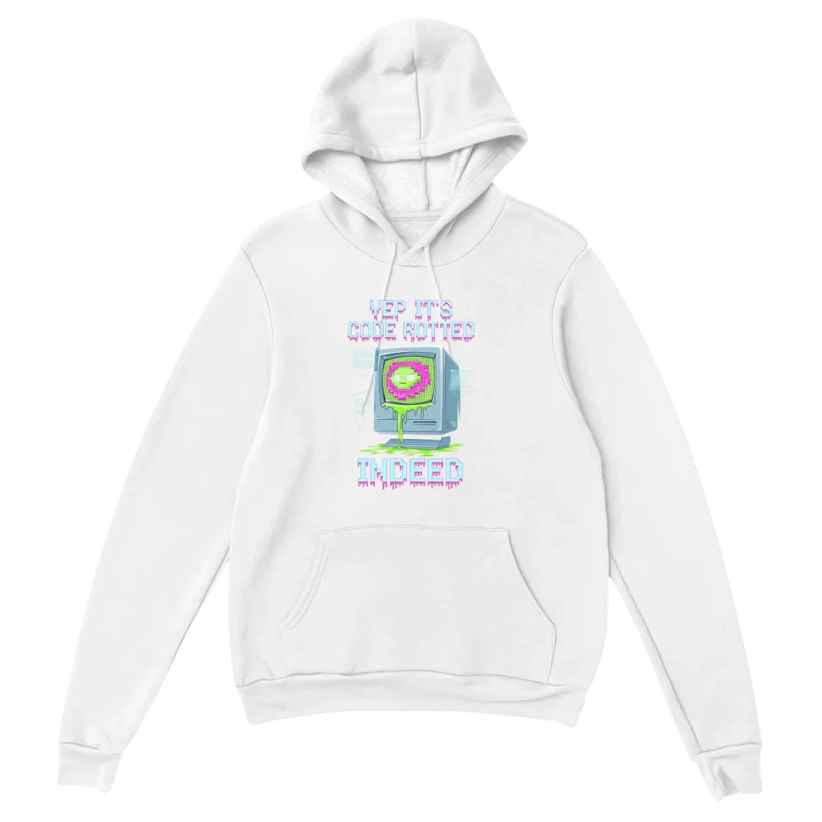 Yep It's Code Rotted Indeed Hoodie - White Hoodies (ZeitZwag Streetwear)
