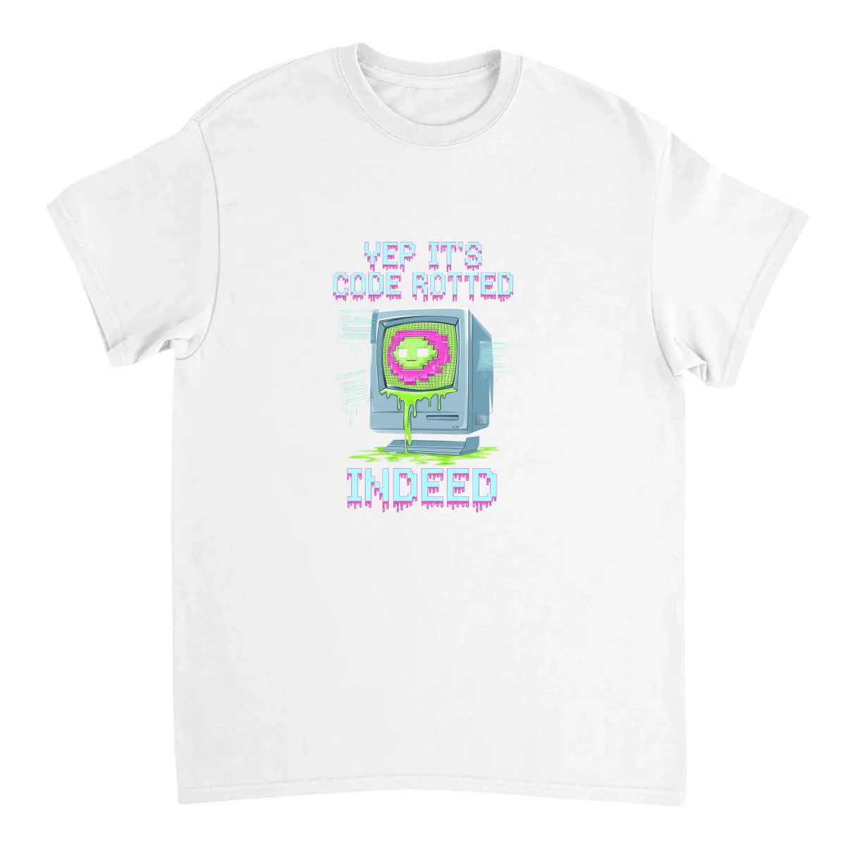 Yep It's Code Rotted Indeed Meme T-Shirt - White T-Shirts (ZeitZwag Streetwear)